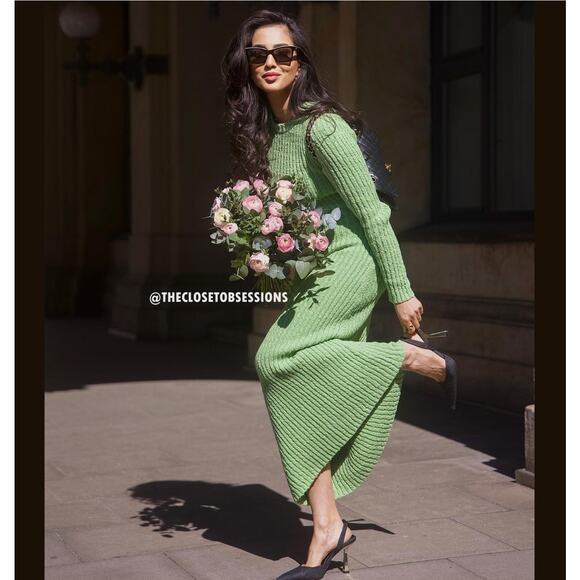 MANGO Ribbed Knit Maxi Dress 💚✨ NWT | Size 8 - Picture 6 of 16